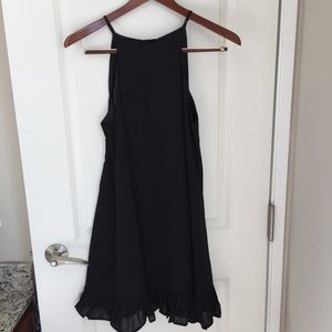 Gianni Bini black ruffle dress w/ buttons on back